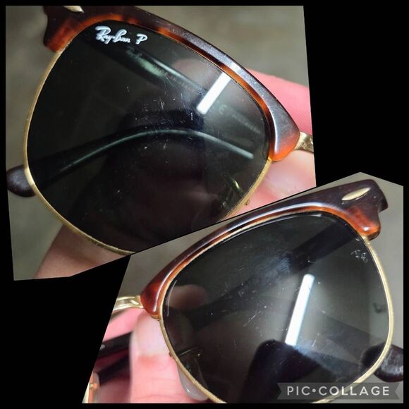 Ray-Ban Polarized Clubmaster Classic G-15 Polished Gold Tortoiseshell Sunglasses - Picture 8 of 8